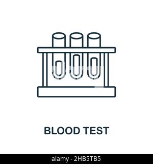 Icône de test sanguin.Elément linéaire de la collection de bioingénierie.Signe d'icône de test de sang linéaire pour la conception de sites Web, infographies et plus encore. Illustration de Vecteur