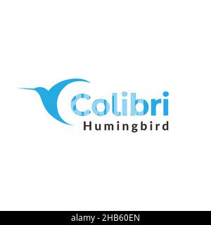 géométrique oiseau animal colibri colibri plate logo design vecteur graphique symbole icône signe illustration idée créative Illustration de Vecteur