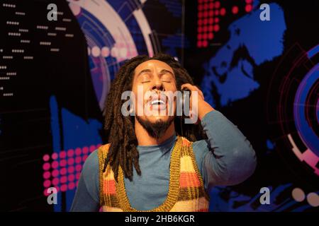 Sculpture en cire Bob Marley à Madame Tussauds Istanbul.Bob Marley était un chanteur jamaïcain, auteur-compositeur et musicien. Banque D'Images