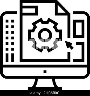 illustration du vecteur d'icône de ligne de prototypage 3d Illustration de Vecteur