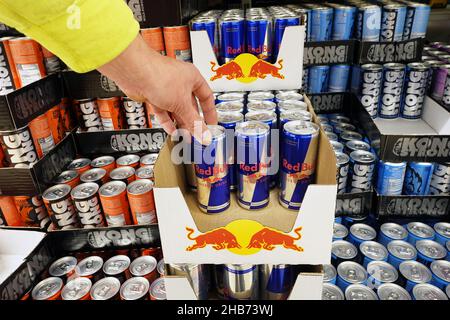 Boissons énergisantes dans un magasin Banque D'Images