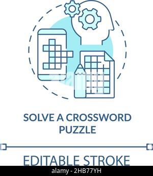Résoudre les mots croisés puzzle turquoise concept icône Illustration de Vecteur