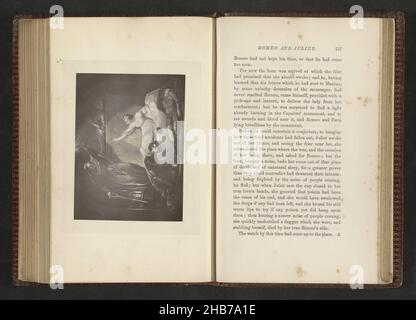 Photoréproduction d'une impression d'une scène de Romeo et Juliette par William Shakespeare, Romeo et Juliette, Act V. scène 3, montrant la mort de Juliette., fabricant : anonyme, anonyme, c.1873 - avant 1883, papier, hauteur 86 mm × largeur 116 mm Banque D'Images