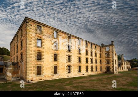 Ruine du pénitencier du site historique de Port Arthur / Tasmanie. Banque D'Images