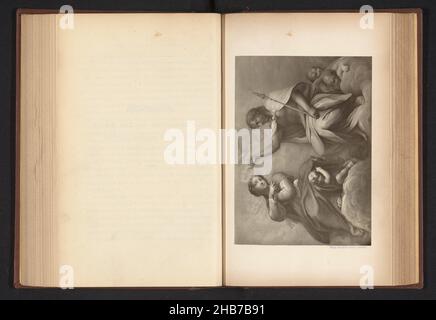 Photoréproduction d'un imprimé après un tableau, représentant le Christ couronnant Marie, fabricant: Anonyme, anonyme, c.1870 - avant 1876, papier, hauteur 124 mm × largeur 169 mm Banque D'Images