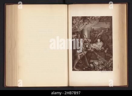 Photoréproduction d'un imprimé après un tableau, représentant l'adoration des bergers, fabricant: Anonyme, anonyme, c.1870 - avant 1876, papier, hauteur 164 mm × largeur 121 mm Banque D'Images