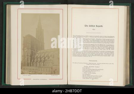 Vue de la cathédrale notre-Dame de Strasbourg, Cathédrale de Strasbourg (titre sur objet), anonyme, Straatsburg (Frankrijk), c.1879 - avant 1889, support photographique, imprimé albumine, hauteur 142 mm × largeur 90 mm Banque D'Images