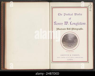 Les œuvres poétiques de Henry W. Longfellow (titre sur objet), Henry Wadsworth Longfellow (mentionné sur objet), éditeur : Griffith & Farran (mentionné sur objet), Londres, 1882, support photographique, papier,imprimé albumine, hauteur 189 mm × largeur 140 mm × épaisseur 50 mm Banque D'Images