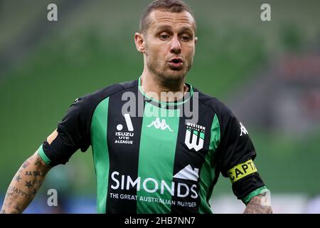 Melbourne, Australie, 17 décembre 2021.Alessandro Diamanti de Western United lors du match de football de la Ligue A de la série 5 entre Western United FC et Adelaide United à l'AAMI Park le 17 décembre 2021 à Melbourne, en Australie.Crédit : Dave Helison/Speed Media/Alamy Live News Banque D'Images