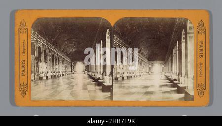 Salle des miroirs du château de Versailles, Paris (titre de la série), anonyme, Spiegelzaal, c.1865 - c.1890, carton, imprimé albumine, hauteur 85 mm × largeur 170 mm Banque D'Images