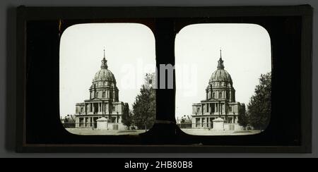 Vue de la Dôme des Invalides à Paris, France, anonyme, Paris, 1856 - 1890,verre, zegel rand :, lame, hauteur 85 mm × largeur 172 mm Banque D'Images