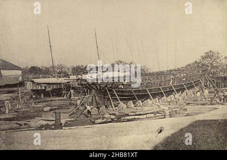 Les chantiers navals espagnols et l'arsenal à Cavite (1899) Banque D'Images