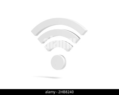 Symbole Wi-Fi isolé sur fond blanc.3d illustration. Banque D'Images