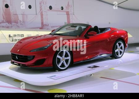 Modène, Italie, décembre 2021, MEF Ferrari Museum Casa Enzo Ferrari, Ferrari Portofino année 2018 Banque D'Images