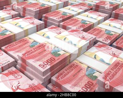 Argent de Madagascar.Des projets de loi ariaires malgaches.Billets MGA.5000 ariary.Affaires, finances, informations générales.3d illustration. Banque D'Images