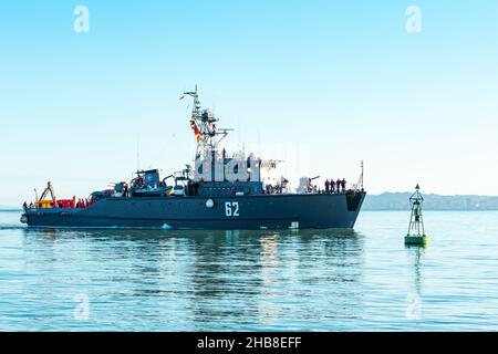 Batumi, Géorgie, 27 septembre 2021.Les navires de l'OTAN arrivent au port de Batumi Banque D'Images