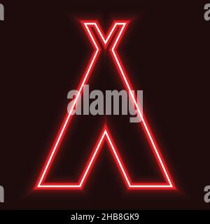 Panneau de terrain de camping isolé, motif vectoriel avec lumière néon. eps 10 Illustration de Vecteur