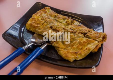 Crêpes farcies Murtabak, repas à Singapour. Banque D'Images