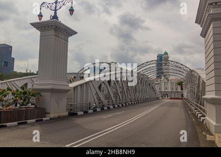 Pont Anderson au-dessus de la rivière Singapour Banque D'Images