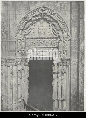 Portail ouest de la Cathédrale de Chartres, Cathédrale de Chartres Côte occidentale porte Laterale de droite XII siècle (titre sur objet), Monographie de la Cathédrale de Chartres (...), Paris 1867 (titre de série), plaque VII de la Monographie de la Cathédrale de Chartres, Charles Nègre (mentionné sur objet), éditeur:Imprimerie Impériale (mentionnée sur l'objet), France, 1854 - 1857, carton, hauteur 596 mm × largeur 448 mm Banque D'Images