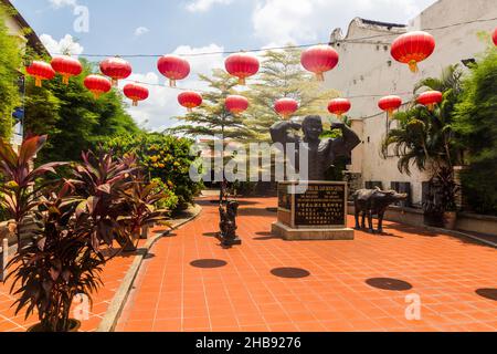 MALACCA, MALAYASIA - 19 MARS 2018: Statue de Datuk Wira Dr. Gan Boon Leong le père de culturisme en Malaisie dans le centre de Malacca Melaka , Banque D'Images