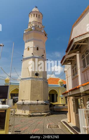 Minaret de la mosquée Lebuh Aceh à George Town, Malaisie Banque D'Images