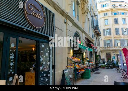 Marseille, France, Street Scenes, Row Store, Restaurant français « Taste » Banque D'Images