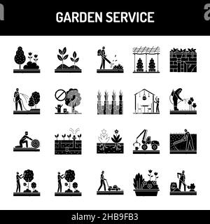 Ensemble d'icônes de la ligne de couleur du service de jardin. Pictogramme pour page Web, application mobile, Promo. Élément de conception UI UX GUI. Contour modifiable. Illustration de Vecteur