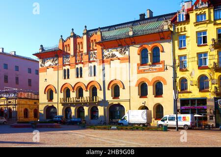 Pologne, Cracovie, ancien théâtre. Banque D'Images