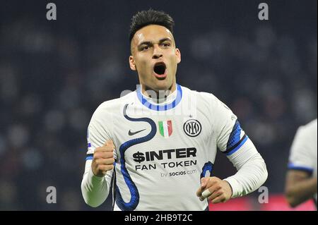 Naples, Italie.17th décembre 2021.Lautaro Martinez joueur d'Inter, pendant le match de la série italienne Un championnat entre Salerntana vs Inter résultat final Salerntana 0, Inter 5, match joué au stade Arechi.Naples, Italie, 17 décembre 2021.(Photo par Vincenzo Izzo/Sipa USA) crédit: SIPA USA/Alay Live News Banque D'Images