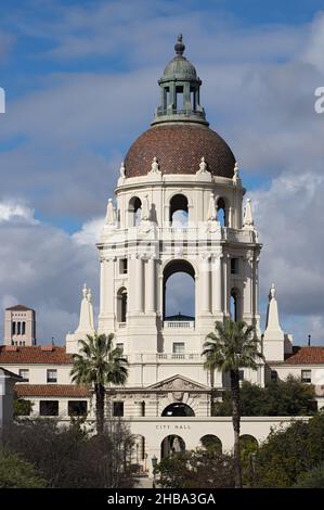 La tour principale de l'hôtel de ville de Pasadena. Banque D'Images