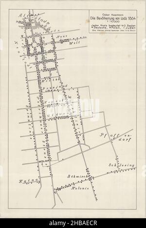 Carte de la population de Lodz, carte de Lodz, Miasto Łódź, Mapa Łodzi, Lodz Print,Old Lodz Print, Lodz Plan, Lodz City, Retro Lodz City, Vintage Lodz Plan,Lodz Banque D'Images