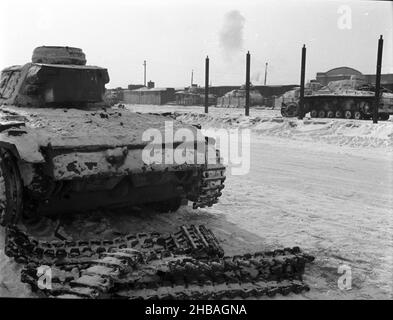 2. Welktrieg Wehrmacht Heer Panzerkampfwagen III PzKpfw III Panzer III Ausf.E Winter Ostfront - 2nd Wolrd War German Army Panzerkampfwagen / Medium Tank III Mark / Mk E Winter Eastern Front Banque D'Images