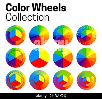 Collection de roues de couleur Illustration avec théorie des couleurs et mélange Illustration de Vecteur