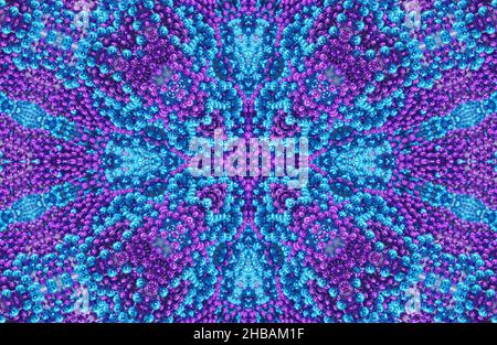 Arrière-plan de Kaleidoscope à perles abstraites et violettes Banque D'Images