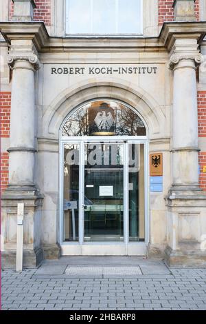 Berlin, Allemagne, 26 novembre 2021, entrée à l'Institut Robert Koch. Banque D'Images