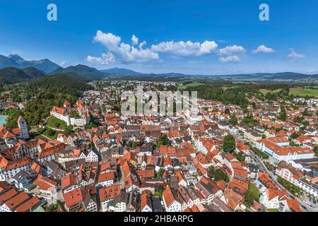 Vue aérienne de Füssen dans l'est de l'Allgaeu Banque D'Images