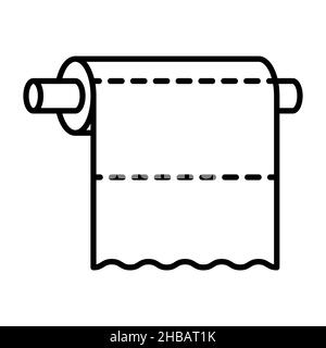 Icône d'essuie-tout.Pictogrammes de toilette pour le web.Trait.Isolé ...