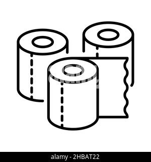 Icône d'essuie-tout.Pictogrammes de toilette pour le web.Trait.Isolé ...