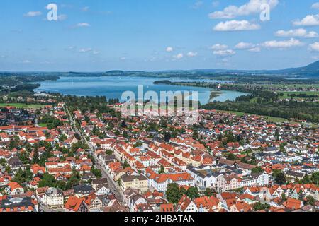 Vue aérienne de Füssen dans l'est de l'Allgaeu Banque D'Images