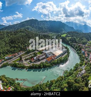 Vue aérienne de Füssen dans l'est de l'Allgaeu Banque D'Images