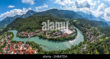 Vue aérienne de Füssen dans l'est de l'Allgaeu Banque D'Images