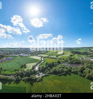 Vue aérienne sur les parties ouest de Donauwörth Banque D'Images