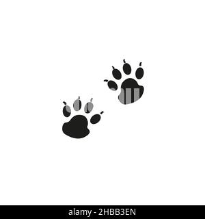 Icône d'impression Paw, signe d'impression Paw et vecteur de symbole Illustration de Vecteur