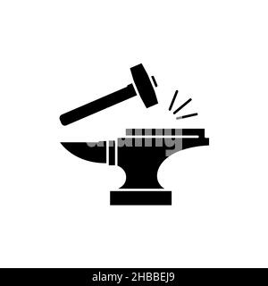 Forgeron Craft olor Line Icon. Pictogramme pour page Web, application mobile, Promo. Élément de conception UI UX GUI. Contour modifiable. Illustration de Vecteur