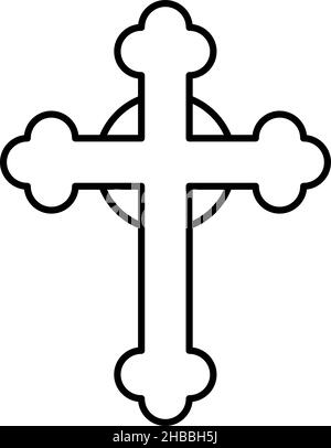 Jésus Cross Outline icône Vector Illustration de Vecteur