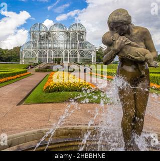 Curitiba, Parana, Brésil - 10 juin 2017 : l'architecture emblématique du jardin public de Curitiba à Parana, Brésil. Banque D'Images