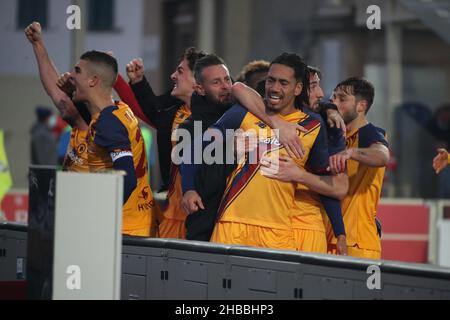 Bergame, Italie.18th décembre 2021.Chris Smamalling pendant Atalanta BC vs AS Roma, italian soccer série A match à Bergame, Italie, décembre 18 2021 crédit: Independent photo Agency/Alamy Live News Banque D'Images