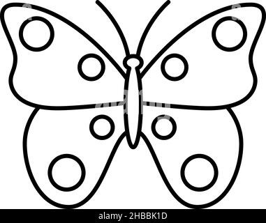 Vecteur de l'icône Contour de l'intersection des papillons Illustration de Vecteur