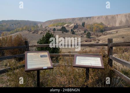 Colorado, Teller County, Victor, Vindicator Valley Trail.Quartier historique des mines d'or, la mine Clyde. Banque D'Images